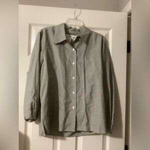 Vintage 90s Silk Apparel Gingham Button Down Top